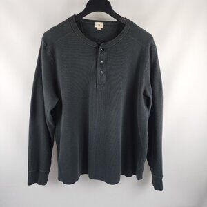 J. Crew Mens Shirt XXL-T Black Oarsman Thermal L/S Henley